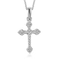 Moissanite Cross Pendant Necklace 20 Inches in Platinum Over Sterling Silver 0.15 ctw - Sticky add to cart bar