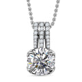 Moissanite Pendant Necklace 20 Inches in Platinum Over Sterling Silver 2.10 ctw - Sticky add to cart bar
