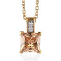 Simulated Diamond Pendant in Sterling Silver with Stainless Steel Necklace (20 Inches) 4.15 ctw - Sticky add to cart bar