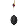 GP Italian Garden Collection Premium Orissa Rhodolite Garnet and Thai Black Spinel Pendant Necklace 20 Inches in Vermeil Yellow Gold Over Sterling Silver 14.60 ctw