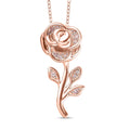 Natural Pink Diamond I3 Rose Pendant Necklace 20 Inches in Vermeil Rose Gold Over Sterling Silver 0.10 ctw