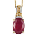 Niassa Ruby (FF) and Multi Gemstone Pendant Necklace 20 Inches in Vermeil Yellow Gold Over Sterling Silver 8.50 ctw - Sticky add to cart bar
