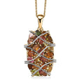 GP Royal Art Deco Collection Multi-Tourmaline Pendant Necklace 20 Inches in 18K Vermeil Yellow Gold Over Sterling Silver 4.70 ctw - Sticky add to cart bar