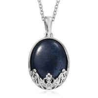 Australian Vivianite 12.10 ctw Pendant Necklace 20 Inches in Stainless Steel