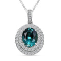 Certified & Appraised Rhapsody AAAA Lagoon Tourmaline and Diamond 3.60 ctw E-F VS Pendant Necklace in 950 Platinum 18 Inches 4.80 Grams - Sticky add to cart bar