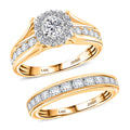 14K Yellow Gold White Diamond (H-SI3) Set of 2 Stackable Ring (Size 7.0) (7.35 g) 2.00 ctw - Sticky add to cart bar