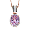 Premium Martha Rocha Kunzite, Natural Champagne and White Diamond 3.60 ctw Twilight Blossom Pendant Necklace in 18K Vermeil Yellow Gold Over Sterling Silver 20 Inches - Sticky add to cart bar