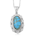 Mojave Blue Turquoise 8.65 ctw Pendant Necklace in Stainless Steel 20 Inches - Sticky add to cart bar