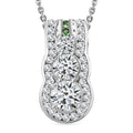 Moissanite, Tsavorite Garnet Pendant Necklace (20 Inches) in Rhodium Over Sterling Silver 2.00 ctw - Sticky add to cart bar