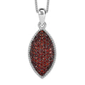 Premium Mozambique Garnet 1.00 ctw Scarlet Radiance Pendant Necklace in Rhodium Over Sterling Silver 20 Inches - Sticky add to cart bar