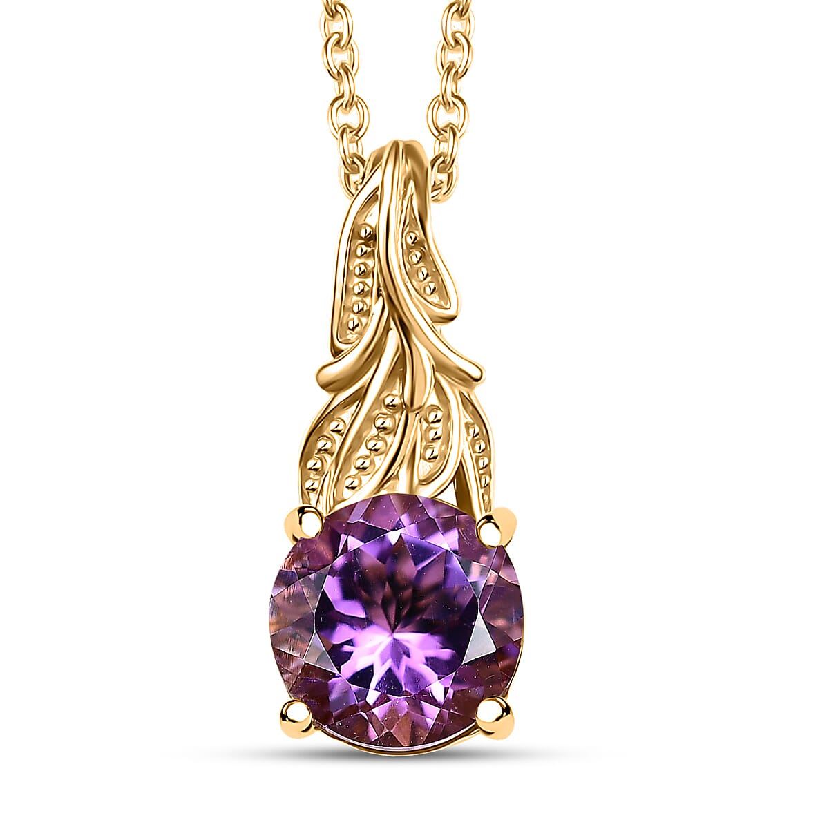 Moroccan Rose 2.90 ctw Celestial Bloom Pendant in 18K Vermeil Yellow Gold Over Sterling Silver with Stainless Steel Necklace 20 Inches