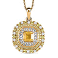 Premium Madagascar Yellow Sapphire and Moissanite 3.65 ctw Majesty Pendant Necklace in 18K Vermeil Yellow Gold Over Sterling Silver 20 Inches - Sticky add to cart bar