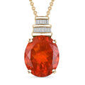 Luxoro Premium Crimson Fire Opal and I2 Diamond 3.35 ctw Dawnfire Pendant Necklace in 10K Yellow Gold 20 Inches - Sticky add to cart bar