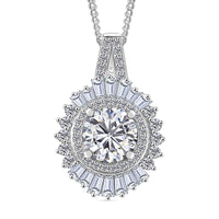 Heart & Arrow Cut Moissanite 1.60 ctw Pendant Necklace in Rhodium Over Sterling Silver 18 Inches