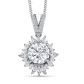 Moissanite 2.35 ctw Pendant Necklace in Rhodium Over Sterling Silver 18 inches - Sticky add to cart bar