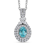 Certified & Appraised Rhapsody AAAA Paraiba Tourmaline and E-F VS2 Diamond 1.85 ctw Pendant Necklace in 950 Platinum 20 Inches