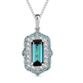 Certified & Appraised Rhapsody AAAA Monte Belo Indicolite, Paraiba Tourmaline and Diamond E-F VS2 3.50 ctw Pendant Necklace in 950 Platinum 20 inches 7.00 Grams - Sticky add to cart bar