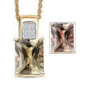 Luxoro AAA Turkizite and White Diamond G-H I2 3.00 ctw Art Deco Pendant Necklace in 10K Yellow Gold 20 Inches - Sticky add to cart bar