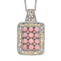 Karis Oregon Peach Opal 2.40 ctw Victorian Floral Pendant in 18K YG Plated and Platinum Bond with Stainless Steel Necklace 20 Inches - Sticky add to cart bar