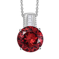 Karis Lab Created Padparadscha and White Sapphire 6.60 ctw Art Deco Pendant in Platinum Bond with Stainless Steel Necklace 20 Inches - Sticky add to cart bar