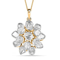 D'Joy Polki Moissanite 3.80 ctw Pendant Necklace 20 Inches in 18K Vermeil Yellow Gold Over Sterling Silver - Sticky add to cart bar