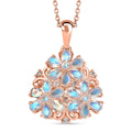 Karis Moon Glow Moonstone, White Zircon 5.40 ctw Lunar Garden Floral Pendant in 18K RG Plated with ION Plated RG Stainless Steel Necklace 20 Inches - Sticky add to cart bar