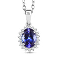 Certified & Appraised Rhapsody AAAA Tanzanite and E-F VS Diamond 1.76 ctw Sunburst Pendant Necklace in 950 Platinum 20 Inches (Del. in 10-15 Days) - Sticky add to cart bar