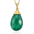 Verde Onyx Drop Pendant Necklace 20 Inches in Vermeil Yellow Gold Over Sterling Silver 12.60 ctw - Sticky add to cart bar