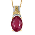 D'Joy Premium Niassa Ruby (FF) and Multi Gemstone 9.50 ctw Art Deco Pendant Necklace in 18K Vermeil Yellow Gold Over Sterling Silver 20 Inches - Sticky add to cart bar