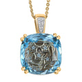 GP Celestial Dream Collection Sky Blue Topaz and White Zircon 8.85 ctw Pendant Necklace 20 Inches in 18K Vermeil Yellow Gold Over Sterling Silver - Sticky add to cart bar