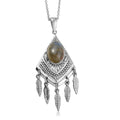 EverTrue Malagasy Labradorite Pendant Necklace (20 Inches) in Stainless Steel 6.25 ctw - Sticky add to cart bar