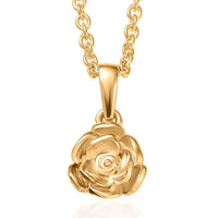 D'Joy Rose Pendant in 18K Vermeil YG Over Sterling Silver with ION Plated YG Stainless Steel Chain 20 Inches