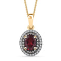 D'Joy Premium Tanzanian Wine Garnet, White and Chocolate Zircon 1.75 ctw Crown of Flame Pendant Necklace in 18K Vermeil Yellow Gold Over Sterling Silver 20 Inches - Sticky add to cart bar