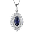 D'Joy Catalina Iolite and White Zircon 2.75 ctw Starlit Grace Pendant Necklace in Rhodium Over Sterling Silver 20 Inches - Sticky add to cart bar