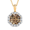 Certified & Appraised AAA Turkizite and Luxuriant Lab Grown Diamond G-H, SI 4.50 ctw Pendant Necklace 20 Inches in 10K Yellow Gold - Sticky add to cart bar