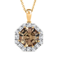 Certified & Appraised AAA Turkizite and Luxuriant Lab Grown Diamond G-H, SI 4.50 ctw Pendant Necklace 20 Inches in 10K Yellow Gold
