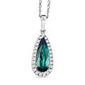 Certified & Appraised Rhapsody AAAA Pirineu Lagoon Tourmaline and Diamond E-F VS 2.00 ctw Pendant Necklace in 950 Platinum 20 Inches - Sticky add to cart bar
