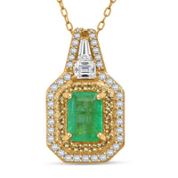 Kagem Zambian Emerald, Multi Gemstone Pendant Necklace (20 Inches) in 18K Vermeil YG Over Sterling Silver 1.60 ctw