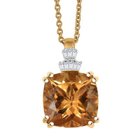 Luxoro AAA Marialite, Diamond Art Deco Pendant Necklace in 10K Yellow Gold 3.90 ctw (20 Inches)