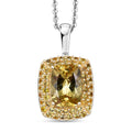 D'Joy Premium Golden Apatite and Yellow Sapphire 2.00 ctw Golden Glowfield Pendant Necklace in 18K Vermeil YG and Rhodium Over Sterling Silver 20 Inches - Sticky add to cart bar