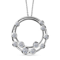 Luxuriant Lab Grown Diamond G-H SI 1.00 ctw Pendant Necklace in Rhodium Over Sterling Silver 20 Inches (Del. in 12-15 Days)