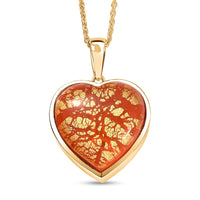 GP Whispers of Murano Style Heart Pendant Necklace in 18K Vermeil Yellow Gold Over Sterling Silver (20 Inches) (Del. in 8-10 Days)