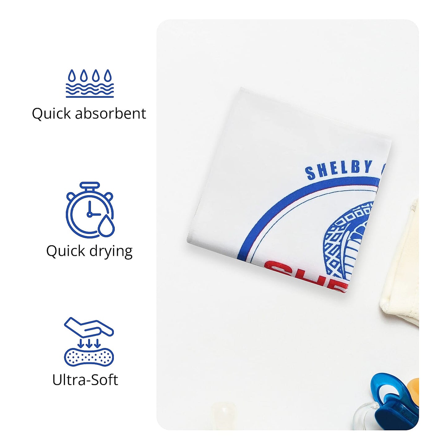 SHELBY Black Microfiber Printed Wash Cloth (40"x40")