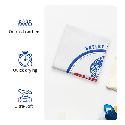 SHELBY Black Microfiber Printed Wash Cloth (40"x40")