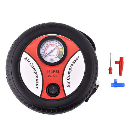 Blue Compact Portable Electric Mini DC 12V Air Compressor Tire Inflator with 150 PSI Pressure Gauge Car Tire Pump