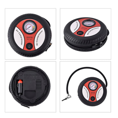 Blue Compact Portable Electric Mini DC 12V Air Compressor Tire Inflator with 150 PSI Pressure Gauge Car Tire Pump
