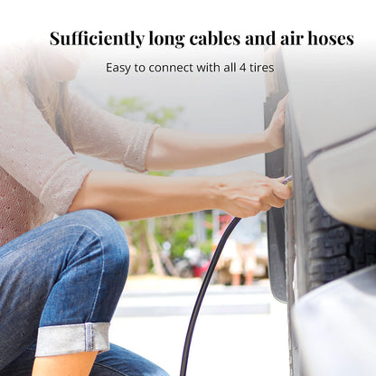 Blue Compact Portable Electric Mini DC 12V Air Compressor Tire Inflator with 150 PSI Pressure Gauge Car Tire Pump