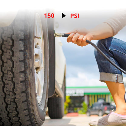 Blue Compact Portable Electric Mini DC 12V Air Compressor Tire Inflator with 150 PSI Pressure Gauge Car Tire Pump