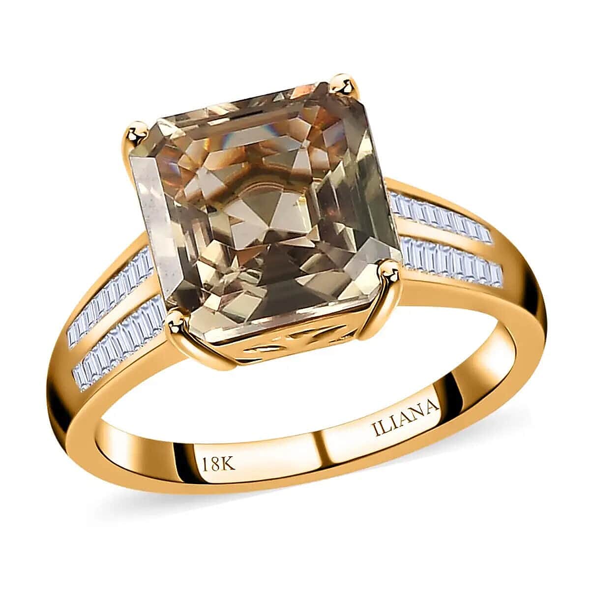 Valentines Doorbuster ILIANA 18K Yellow Gold AAA Turkizite and G-H SI Diamond Ring 4.25 Grams 4.50 ctw