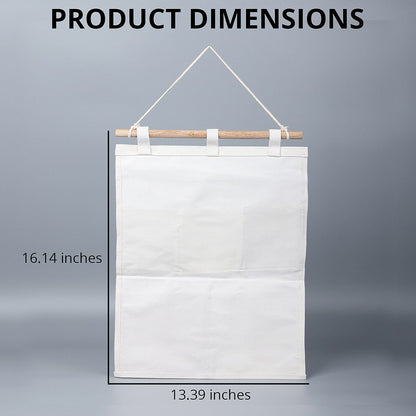 Set of 2 White & Blue Stripe Pattern Hanging Storage Bag Organizer